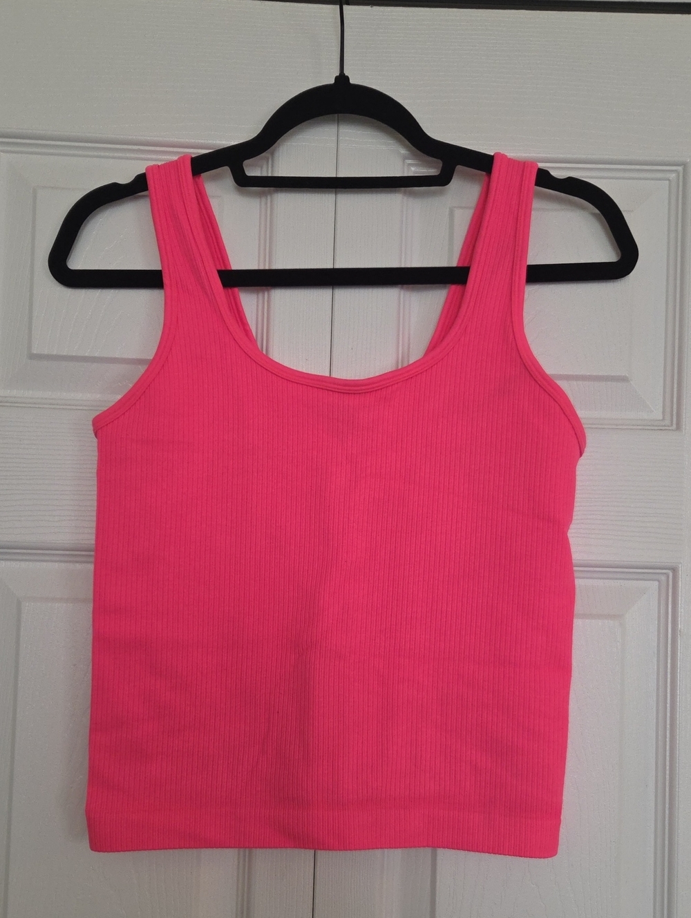 a new day Neon Pink Ribbed Tank Top